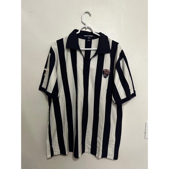 Polo Ralph Lauren Other - Polo Sport Ralph Lauren 1990s vertical stripe shield patch Striped Rugby Shirt